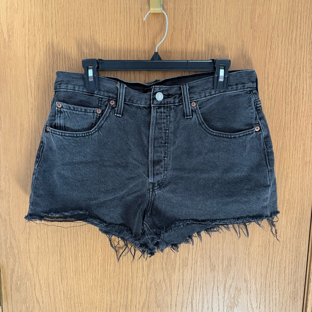 Levi's Charcoal Black Denim Women's Jean Shorts